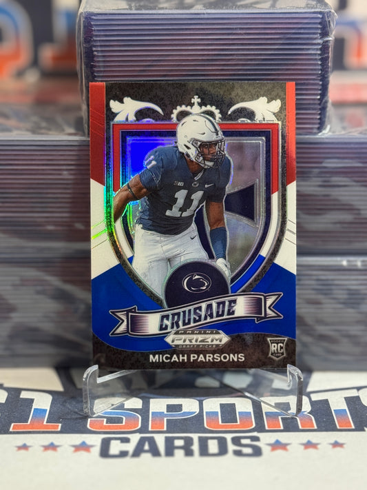 2021 Panini Prizm Draft Picks (Red White Blue Prizm, Crusade) Micah Parsons Rookie #175