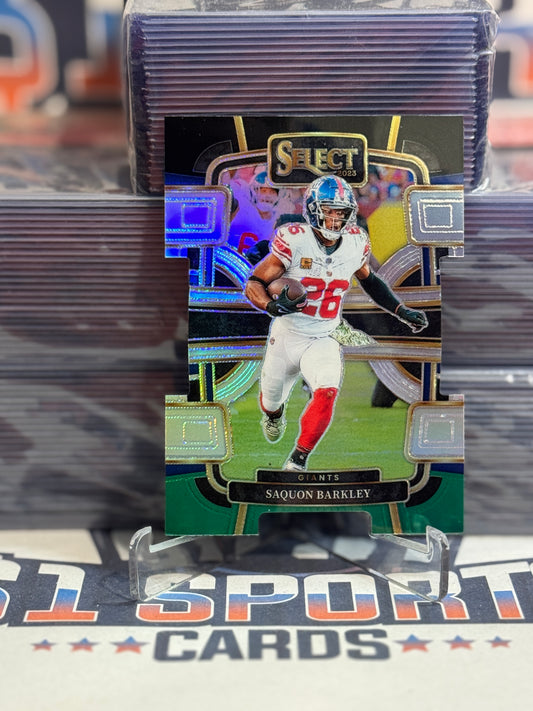 2023 Panini Select (Black White Green Die Cut Prizm) Saquon Barkley #75