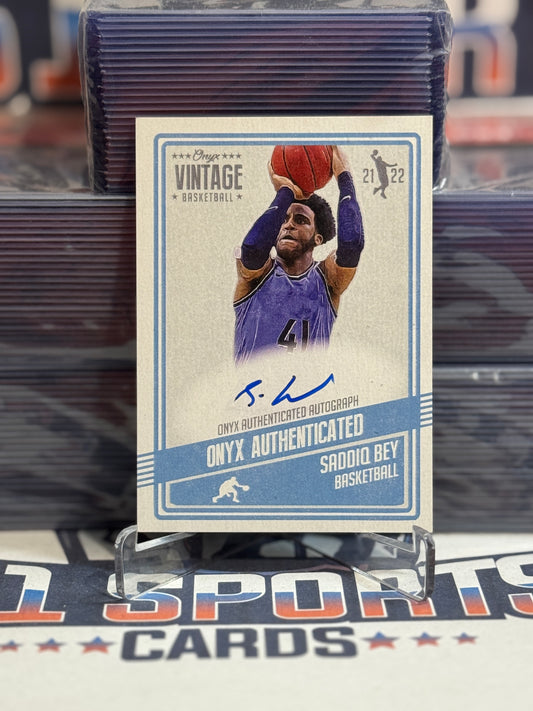 2021 Onyx Vintage Basketball (Auto) Saddiq Bey #VASA