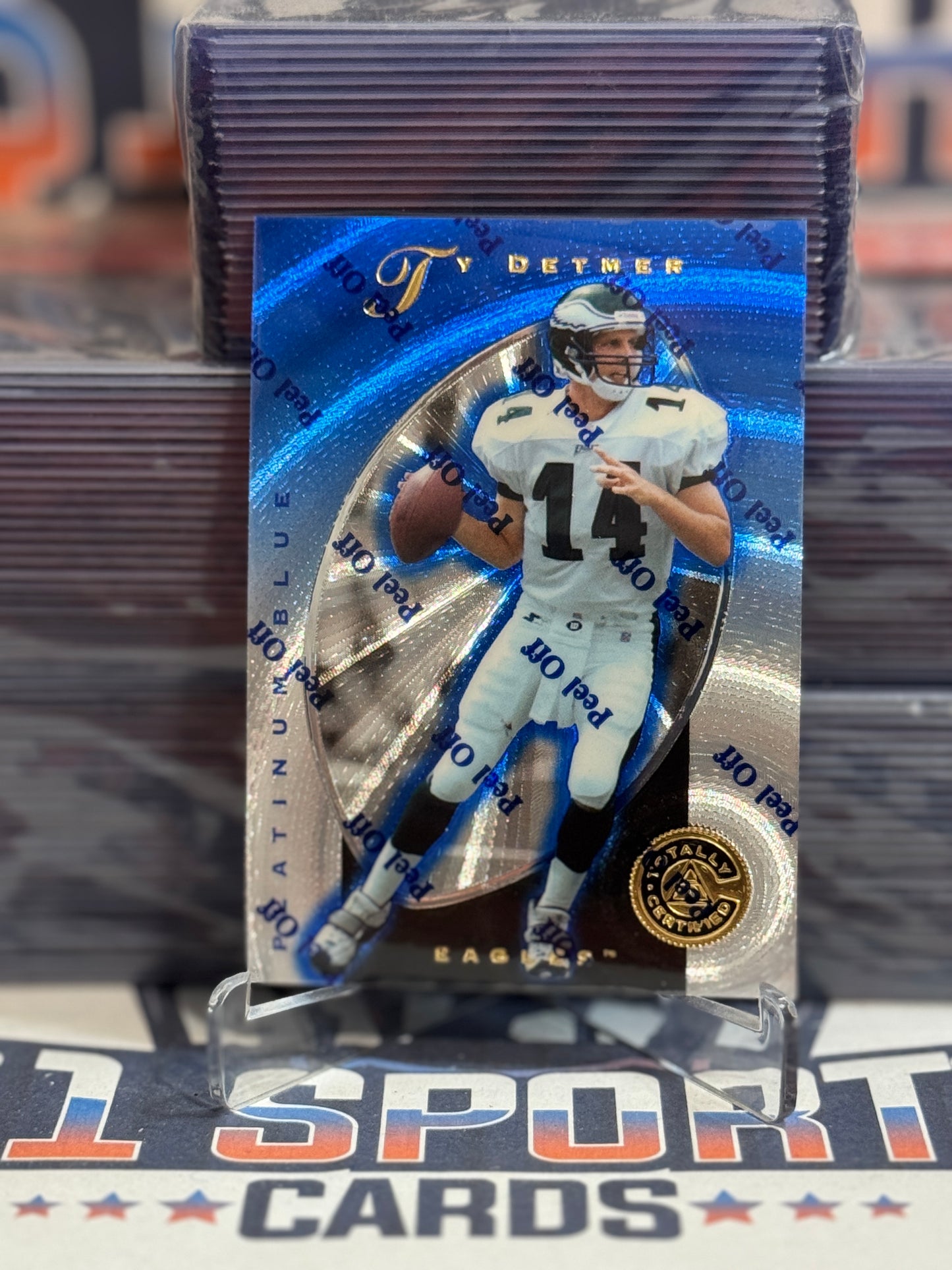 1997 Pinnacle Totally Certified (Blue 842/2499) Ty Detmer #69