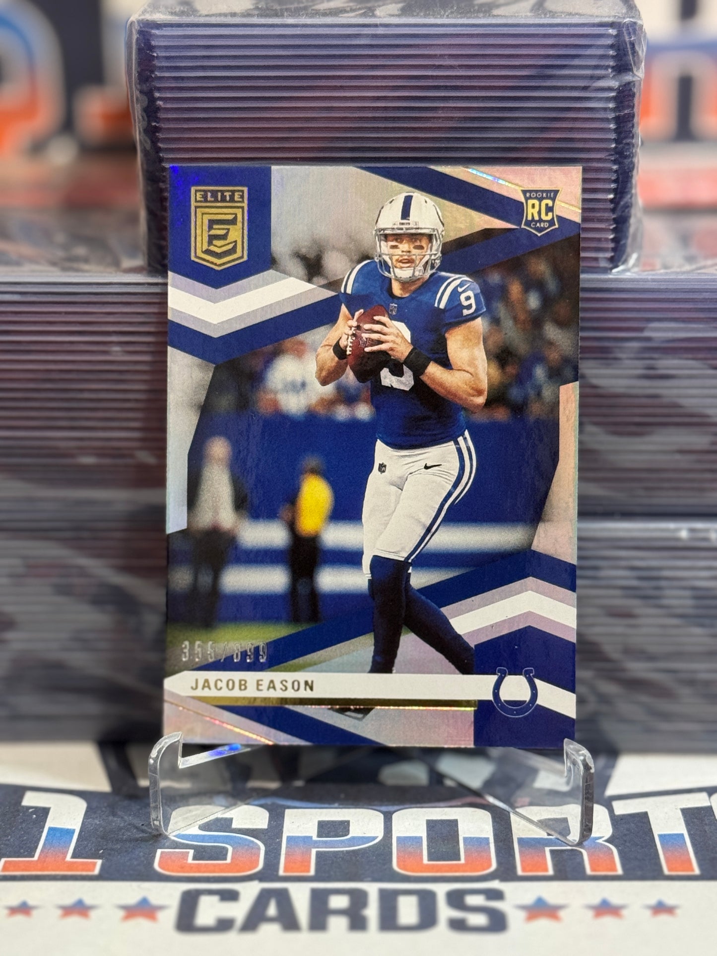 2020 Panini Chronicles (Blue, Donruss Elite 355/899) Jacob Eason Rookie #208