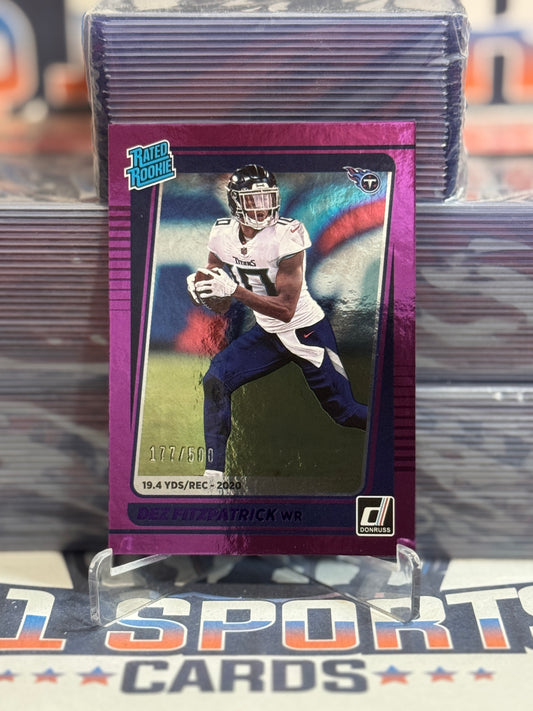 2021 Donruss (Purple Foil, Rated Rookie 177/500) Dez Fitzpatrick #283