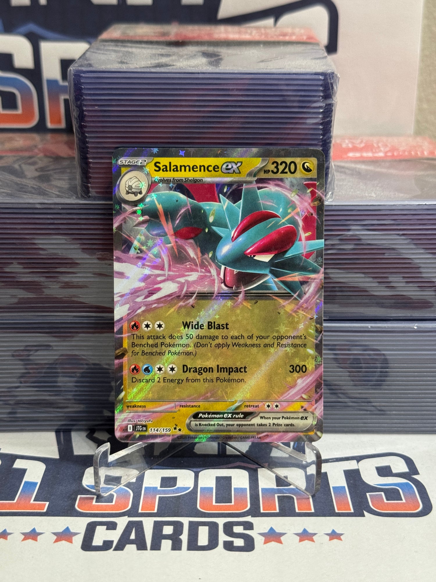 Pokemon TCG: Journey Together - Salamence EX (Double Rare) #114 $1 Sports Cards Pokemon TCG: Journey Together - Salamence EX (Double Rare) #114 $1 Sports Cards