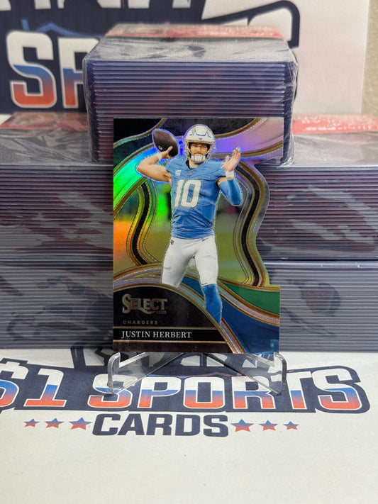 2023 Panini Select (Green White Yellow Die-Cut Prizm) Justin Herbert #248