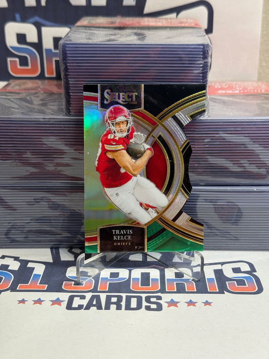 2023 Panini Select (Black White Green Die Cut Prizm) Travis Kelce #150