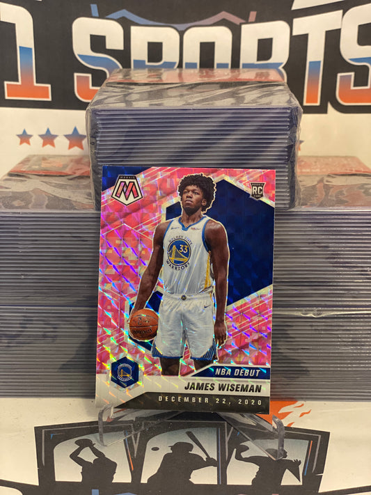2020 Panini Mosaic (Pink Camo Prizm, NBA Debut) James Wiseman Rookie #266