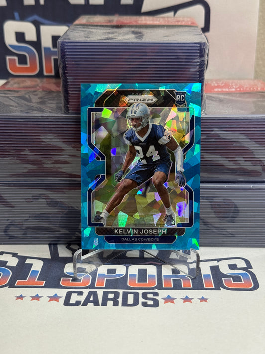 2021 Panini Prizm (Light Blue Ice Prizm, 19/99) Kelvin Joseph Rookie #385