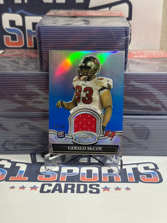 2010 Bowman Sterling (Blue, Relic 32/99) Gerald McCoy Rookie #BSR-GM