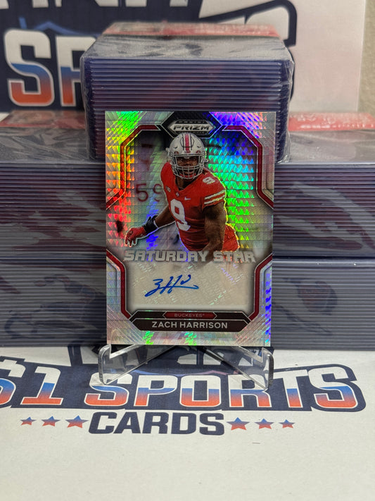 2023 Panini Prizm Draft Picks (Pulsar Prizm, Saturday Star Auto) Zach Harrison Rookie #SSS-ZHA