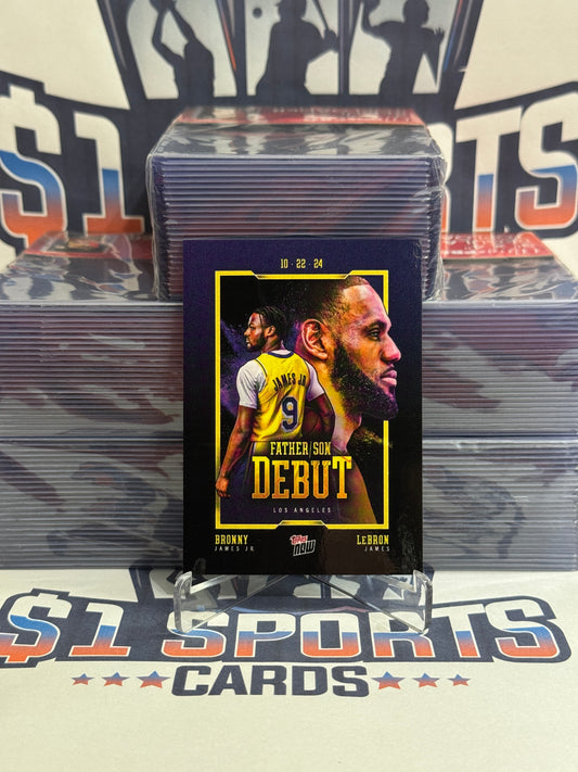 2024 Topps Now (/74,453) LeBron James & Bronny James Jr. (Rookie) #1