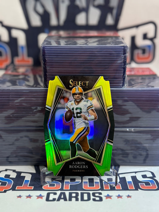 2021 Panini Select (Yellow Green Die Cut Prizm) Aaron Rodgers #114