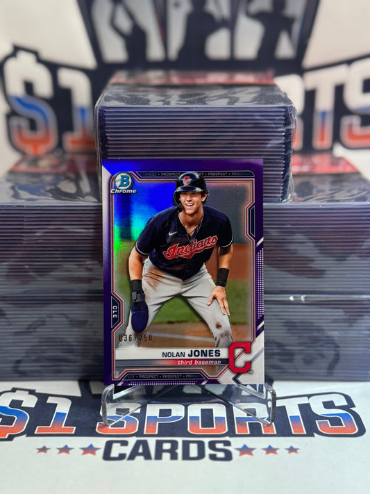 2021 Bowman Chrome Prospects (Purple Refractor 36/250) Nolan Jones #BCP-35