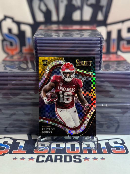 2022 Panini Select Draft Picks (Black Gold Squares Prizm 4/50) Treylon Burks Rookie #106