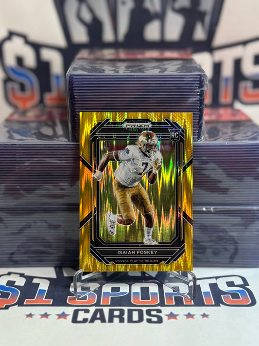 2023 Panini Prizm Draft Picks (Gold Wave Prizm 33/49) Isiah Foskey Rookie #183