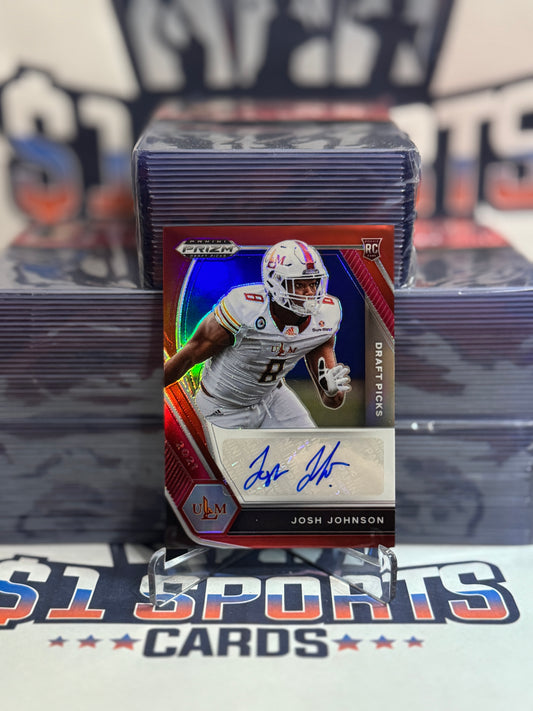 2021 Panini Prizm Draft Picks (Red Prizm, Auto 85/199) Josh Johnson Rookie #DPA-JJO