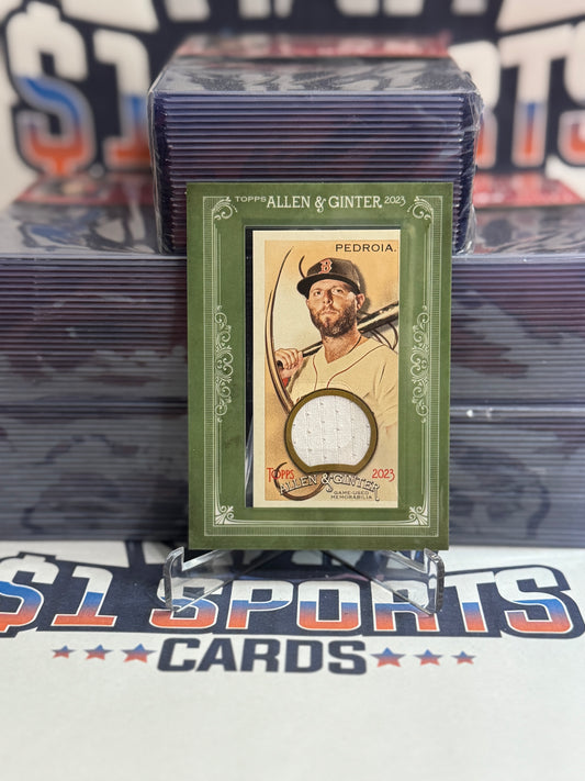 2023 Topps Allen & Ginter (Green, Mini Framed Relic) Dustin Pedroia #MFR-DP