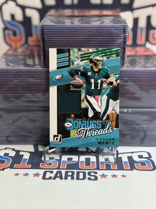 2019 Donruss (Green, Threads Relic) Carson Wentz #T-31