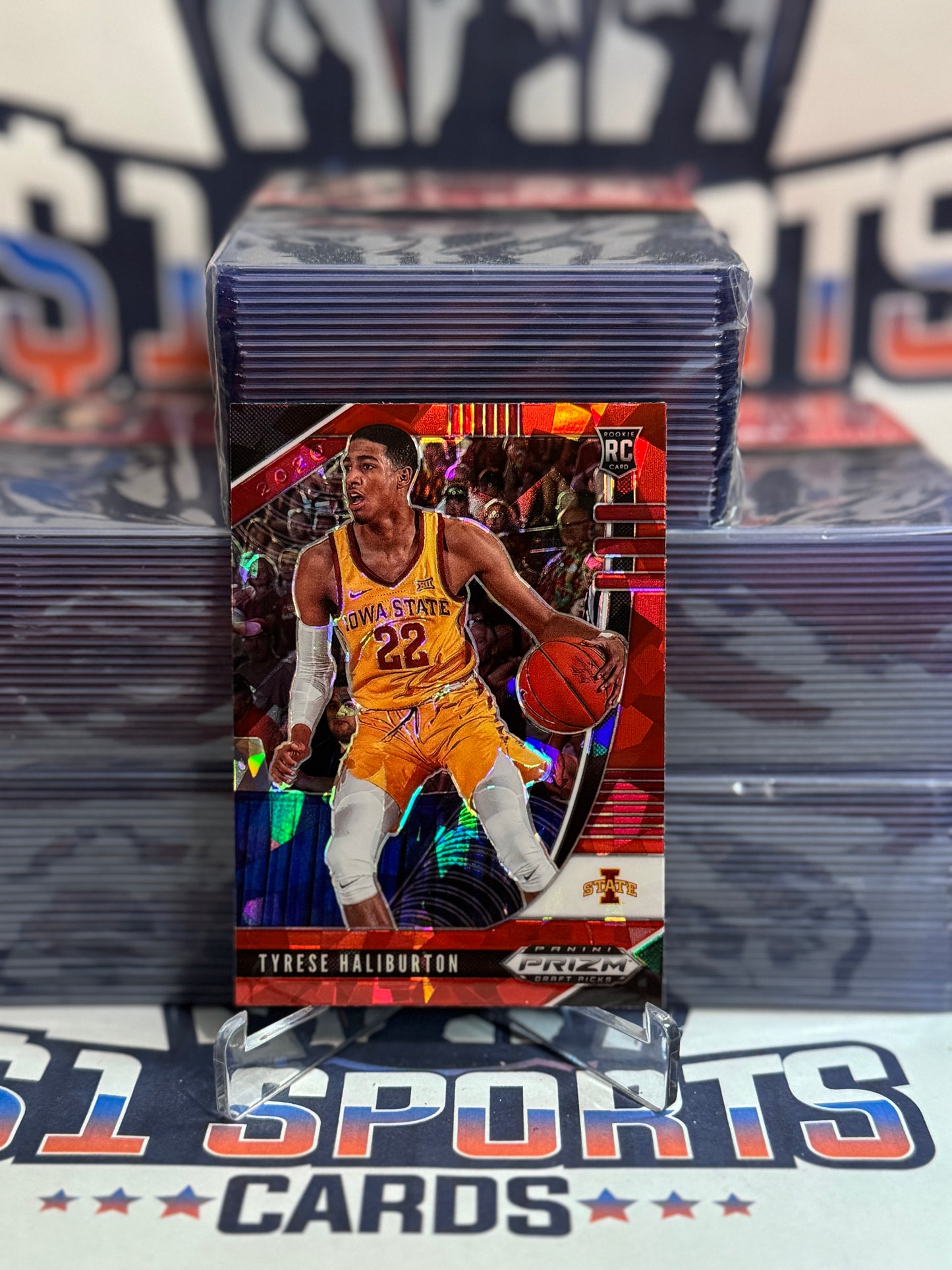 2020 Panini Prizm Draft Picks (Red Ice Prizm) Tyrese Haliburton #50