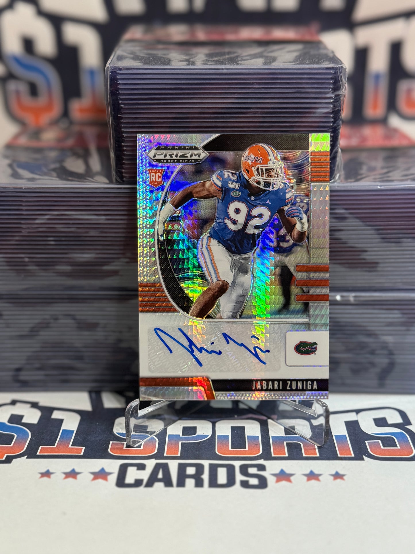 2020 Panini Prizm Draft Picks (Silver Pulsar Prizm, Auto 33/75) Jabari Zuniga Rookie #210