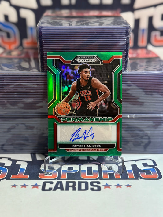 2022 Panini Prizm Draft Picks (Green Prizm, Rookie Penmanship Auto) Bryce Hamilton #CP-BHA