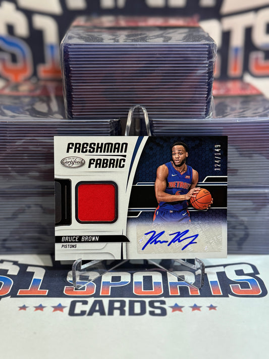 2018 Panini Certified (Freshman Fabric Rookie Patch Auto Relic 124/149) Bruce Brown #FFS-BB