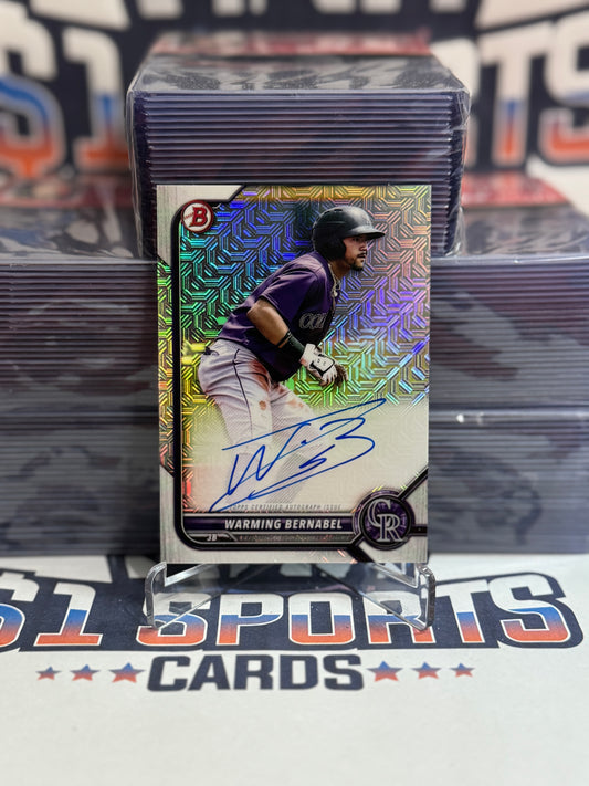 2022 Bowman Chrome Prospects (Mojo Refractor Auto) Warming Bernabel #BCMA-WB