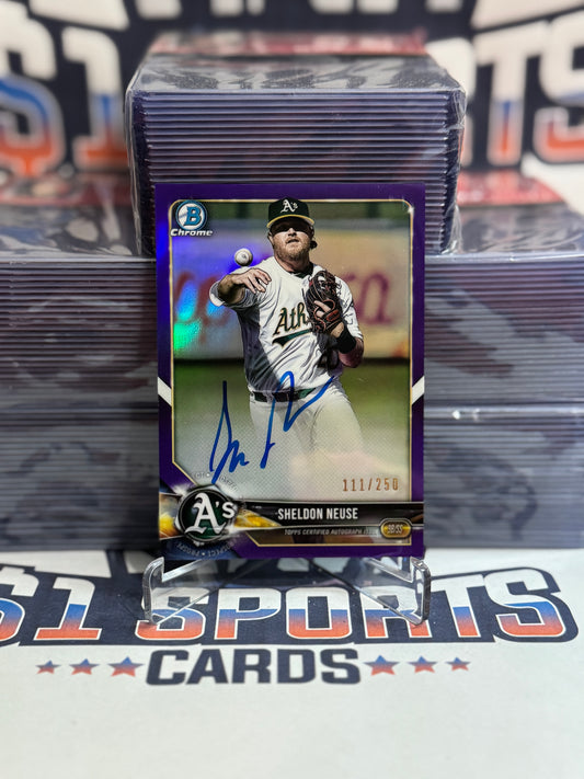 2018 Bowman Chrome Prospects (Purple Refractor, Auto 111/250) Sheldon Neuse #BCPA-SN