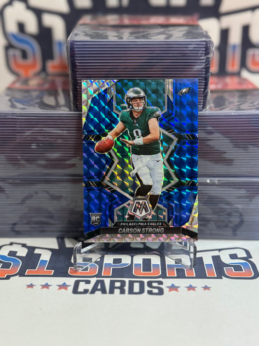 2022 Panini Mosaic (Blue Prizm 11/99) Carson Strong Rookie #306