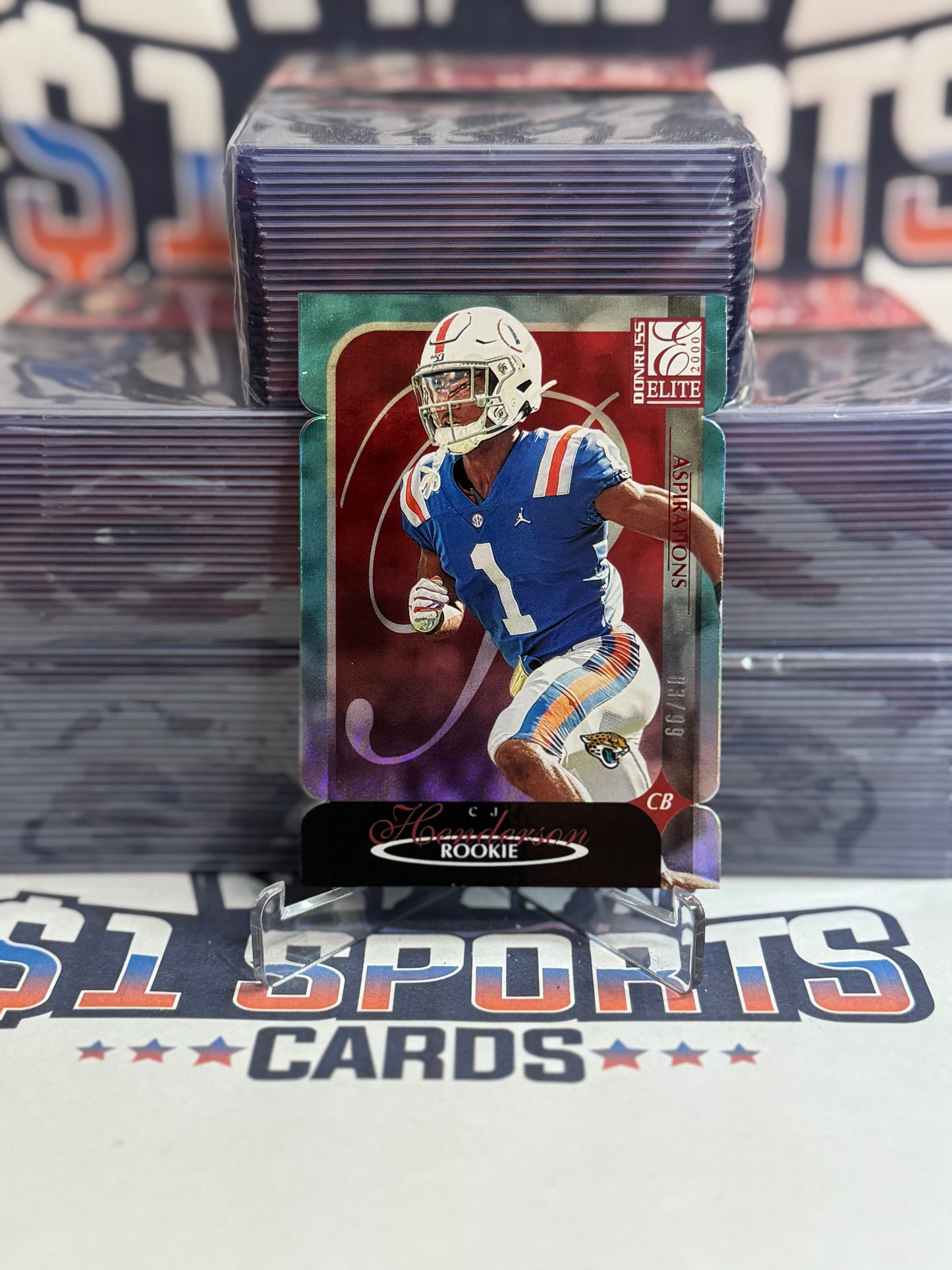2020 Donruss Elite (Red, Aspirations 83/99) C.J. Henderson Rookie #2KR-CJH