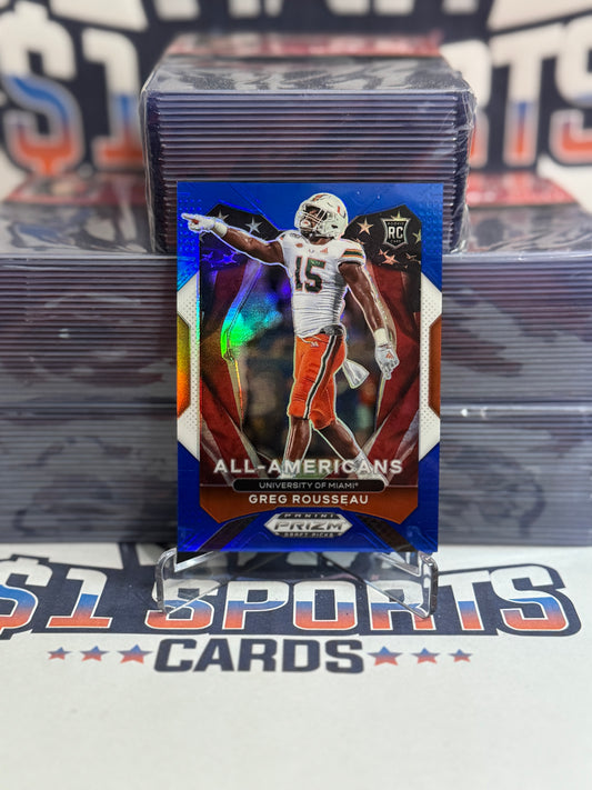2021 Panini Prizm Draft Picks (Blue Prizm, All-American 67/199) Greg Rousseau Rookie #200