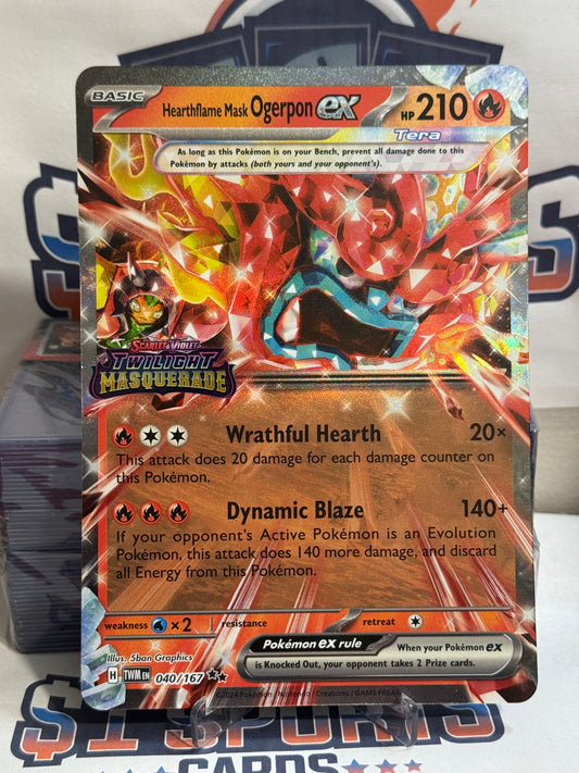 Pokemon TCG: Hearthflame Mask Ogerpon EX (Oversized, TM Stamped, Double Rare) #40