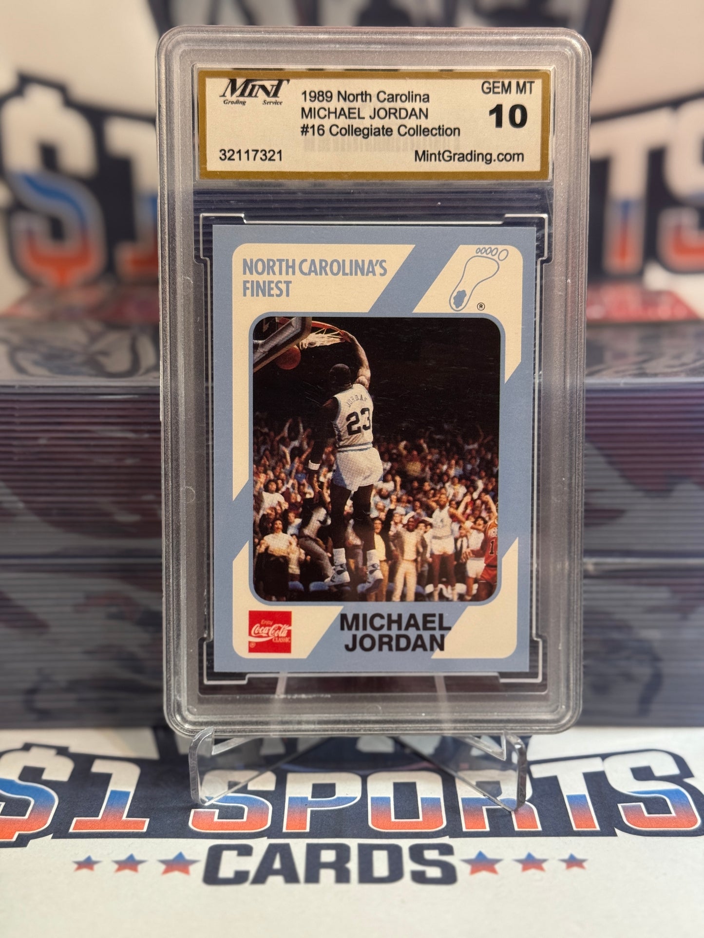 1989 North Carolina Collegiate Collection (Coca-Cola) Michael Jordan #16 - Gem Mint 10