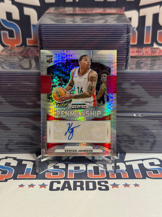 2024 Panini Prizm Draft Picks (Pulsar Prizm, Signatures Auto) Keshad Johnson Rookie #P-KJS
