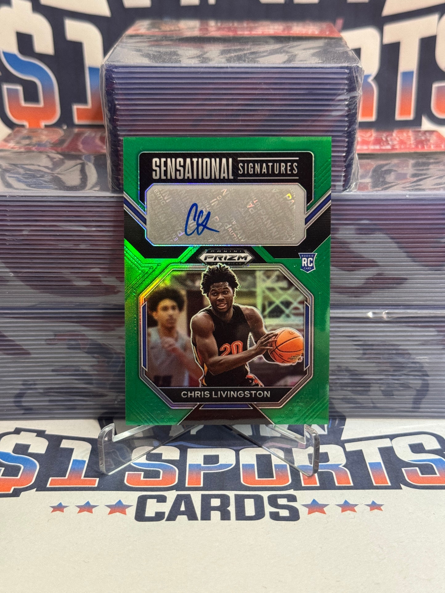 2023 Panini Prizm Draft Picks (Green Prizm, Sensational Signatures Auto) Chris Livingston #SS-CLV