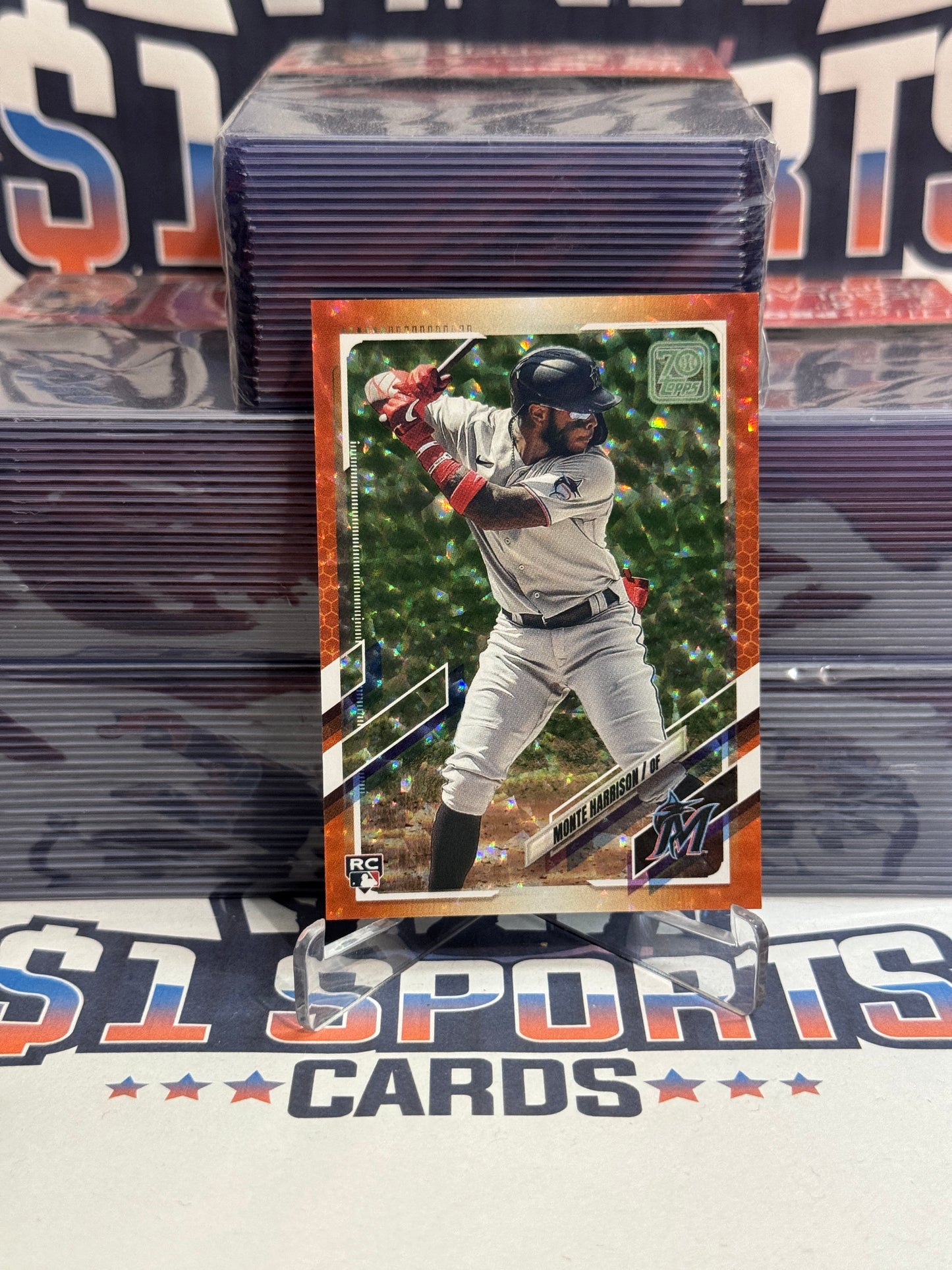 2021 Topps (Orange Foil 298/299) Monte Harrison Rookie #126