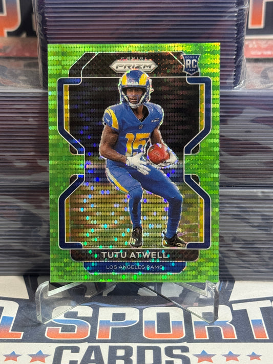 2021 Panini Prizm (Neon Green Pulsar Prizm) Tutu Atwell Rookie #350