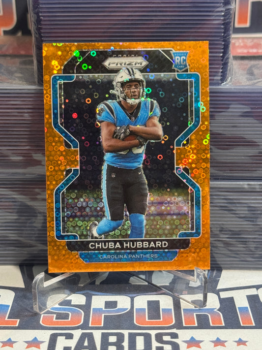 2021 Panini Prizm (Orange Disco Prizm) Chuba Hubbard Rookie #355