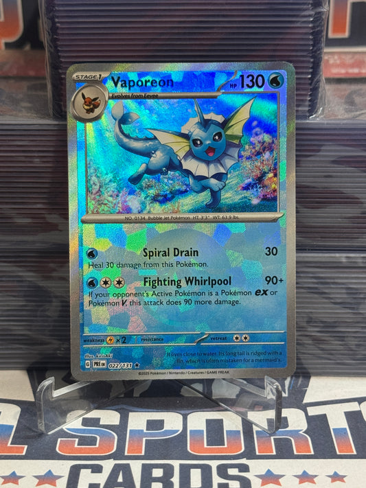 Pokemon TCG: Prismatic Evolutions - Vaporeon (Poke Ball, Rare) #22