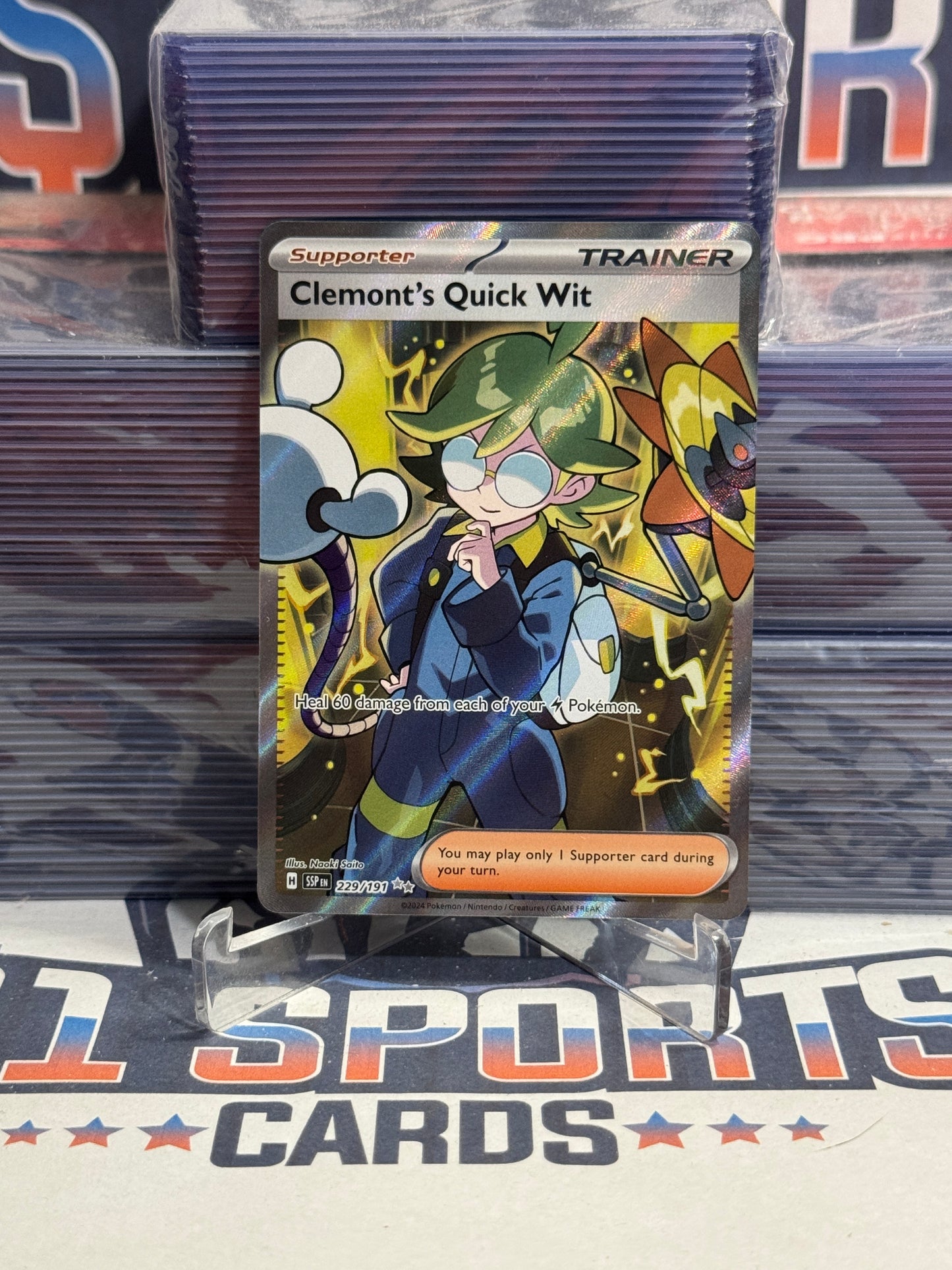 Pokemon TCG: Surging Sparks - Clemont's Quick Wit (Ultra Rare) #229