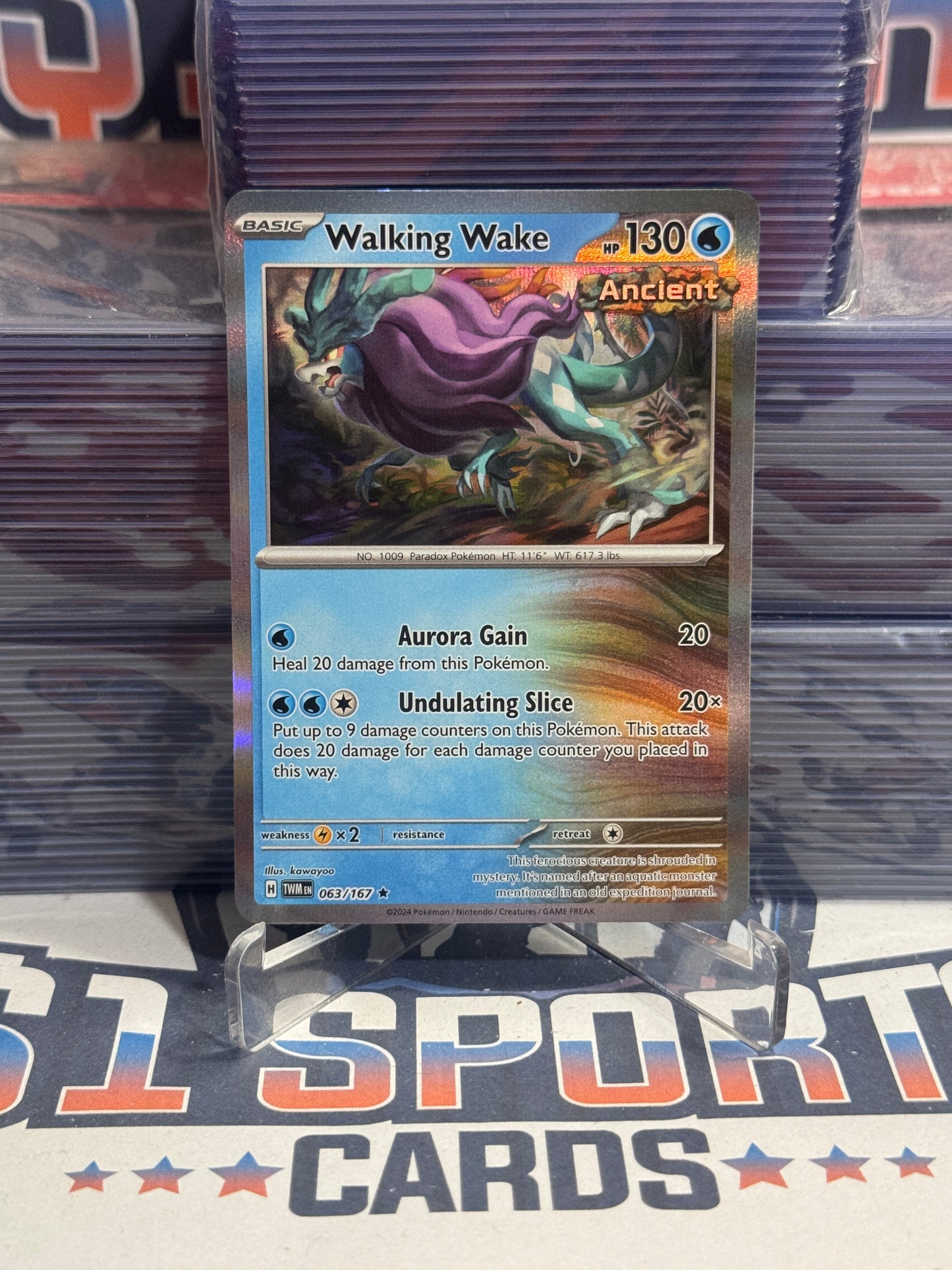Pokemon TCG: Twilight Masquerade - Walking Wake (Reverse Holo, Rare) #63