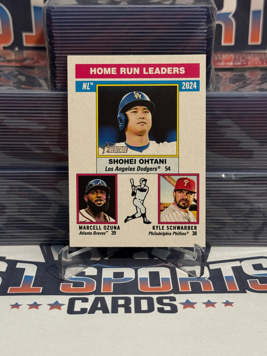 2025 Topps Heritage (Leaders) Shohei Ohtani, Marcell Ozuna, Kyle Schwarber #193