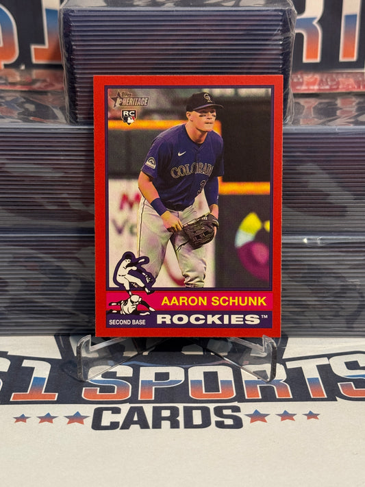 2025 Topps Heritage (Red Border) Aaron Schunk Rookie #90