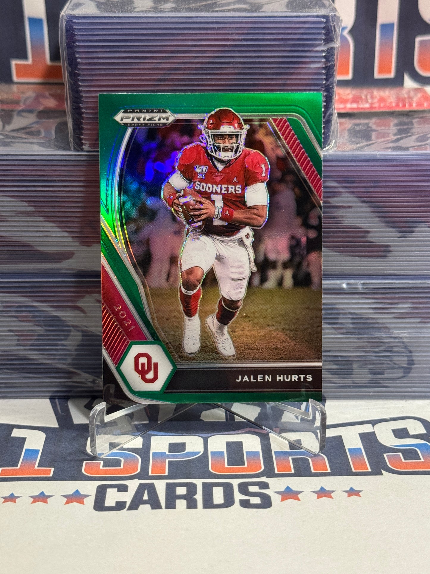 2021 Panini Prizm Draft Picks (Green Prizm) Jalen Hurts #32