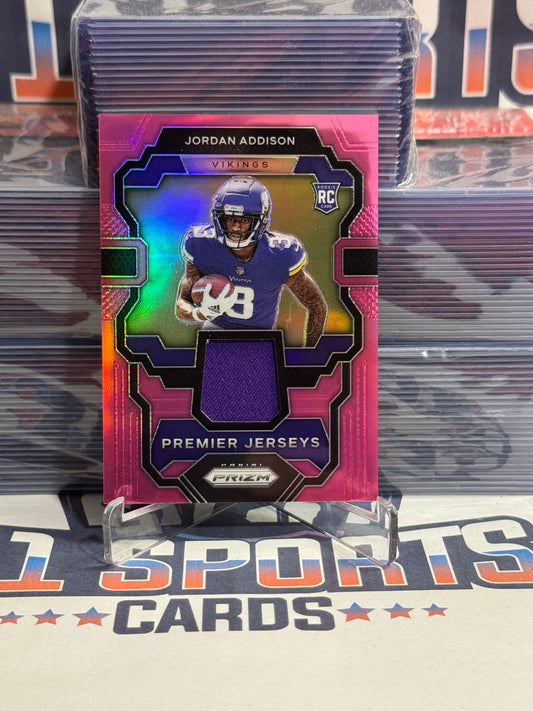 2023 Panini Prizm (Pink Prizm, Premier Jerseys Relic) Jordan Addison Rookie #PJ-JA