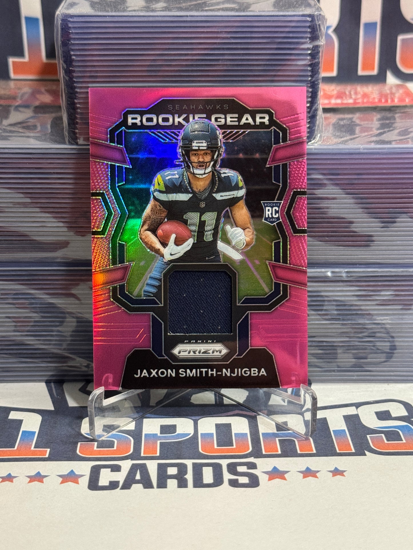 2023 Panini Prizm (Pink Prizm, Rookie Gear Relic) Jaxson Smith-Njigba #RG-JS