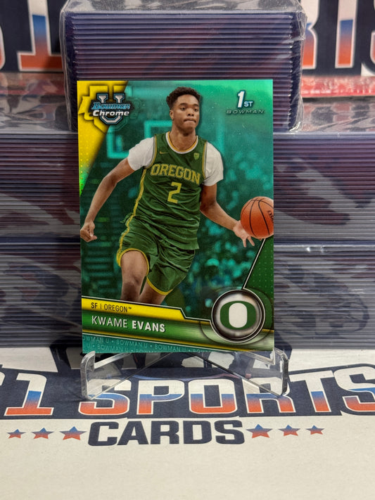 2024 Bowman Chrome University (Teal Refractor, 1st Bowman 292/299) Kwame Evans Jr. #66