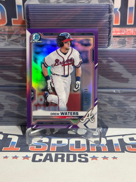 2021 Bowman Chrome Prospects (Purple Refractor 40/240) Drew Waters #BCP-160