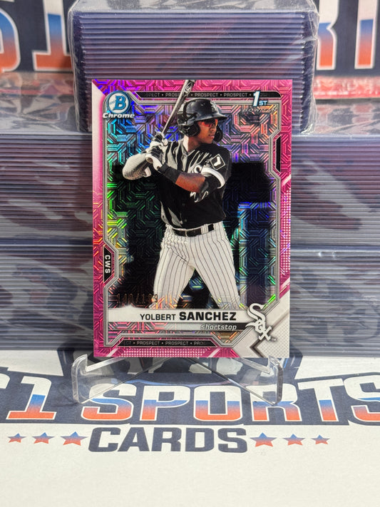 2021 Bowman Chrome Prospects (Pink Mojo Prizm 149/199) Yolbert Sanchez #BCP-40