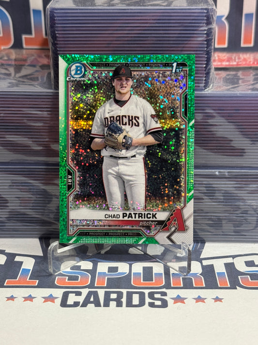 2021 Bowman Draft Chrome (Green Speckle Refractor, 1st Bowman 44/99) Chad Patrick #BDC-51