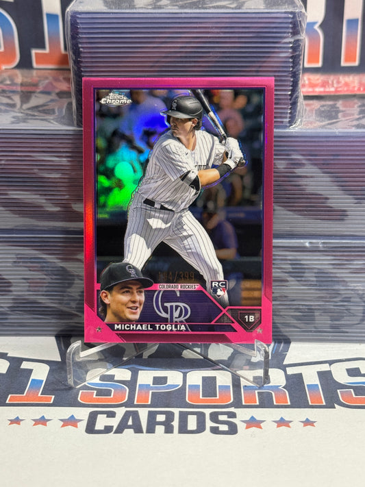 2023 Topps Chrome (Pink Refractor 194/399) Michael Toglia Rookie #87